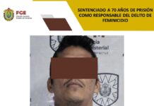 Sentencian a 70 años de prisión a responsable de feminicidio en Coatzacoalcos