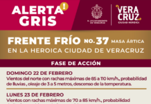 Se mantiene alerta gris por viento del norte en la ciudad de Veracruz