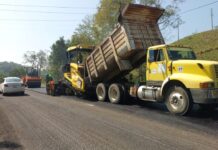 SICT utiliza trenes de pavimentación para dar mantenimiento a carreteras federales de Veracruz