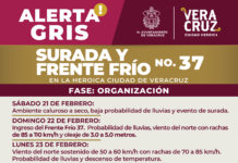 Emite PC de Veracruz alerta gris por surada y norte violento este fin de semana en la ciudad