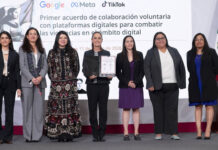 Gobierno de México firma acuerdo de colaboración voluntaria con Google, Meta y TikTok para combatir violencia digital contra las mujeres