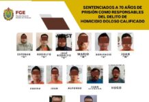 FGE logra condena de 70 años de prisión contra 13 responsables de multihomicidio en el sur de Veracruz