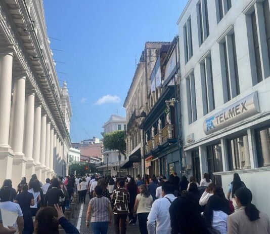 Desalojan edificios públicos en Xalapa tras sismo con epicentro en Oaxaca
