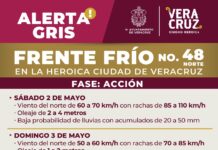 Alerta Gris por frente frío 48 en la ciudad de Veracruz
