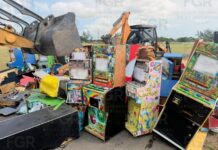 FGR lleva a cabo evento de destrucción de máquinas tragamonedas e incineración de enervantes