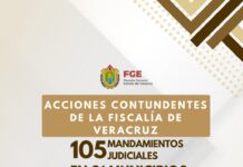 Acciones ministeriales permiten cumplimentar 105 mandamientos judiciales en Veracruz, en una semana