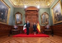 Sheinbaum recibe en Palacio Nacional al Rey Felipe VI