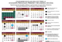 SEP publica calendario escolar 2026-2027; clases iniciarán el 31 de agosto