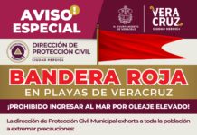 Exhorta Ayuntamiento de Veracruz a población a no realizar actividades en playas por marea alta