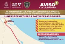 Prevén afectaciones viales en Veracruz por movilización de transportistas de carga